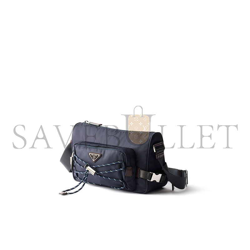 PRADA SPEEDROCK RE-NYLON AND LEATHER SHOULDER BAG 2VH192 (28*17.5*10cm)